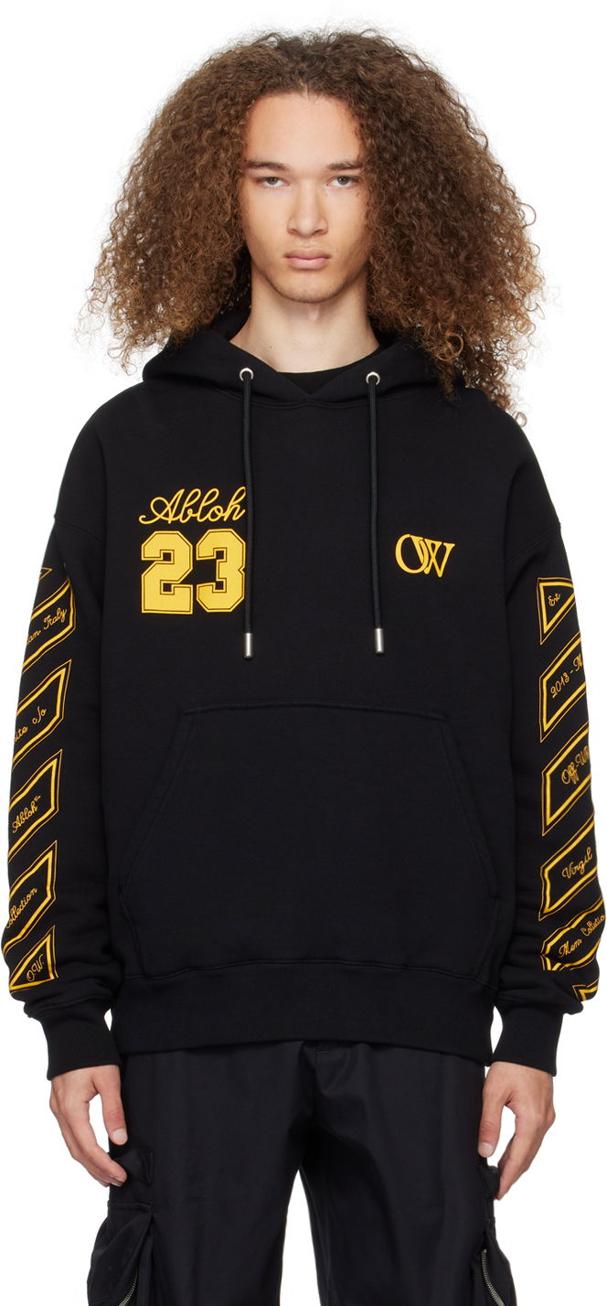 Pulover Off-White Black 'OW 23' Skate Hoodie Črna | OMBB085S24FLE0121022