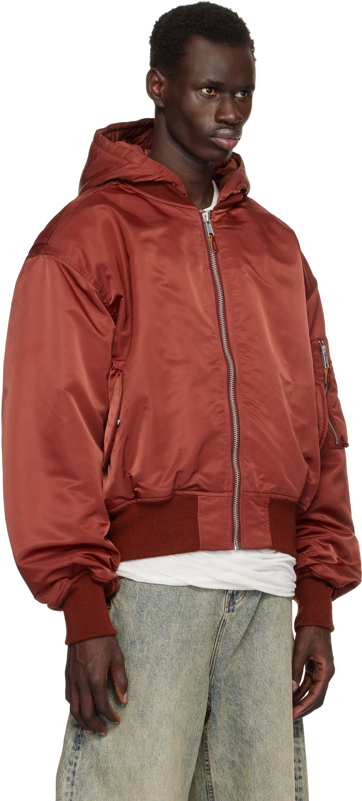 Bomber jakna Entire Studios Entire Studios Hooded Broad Bomber Jacket Rdeča | ES2539GA, 1