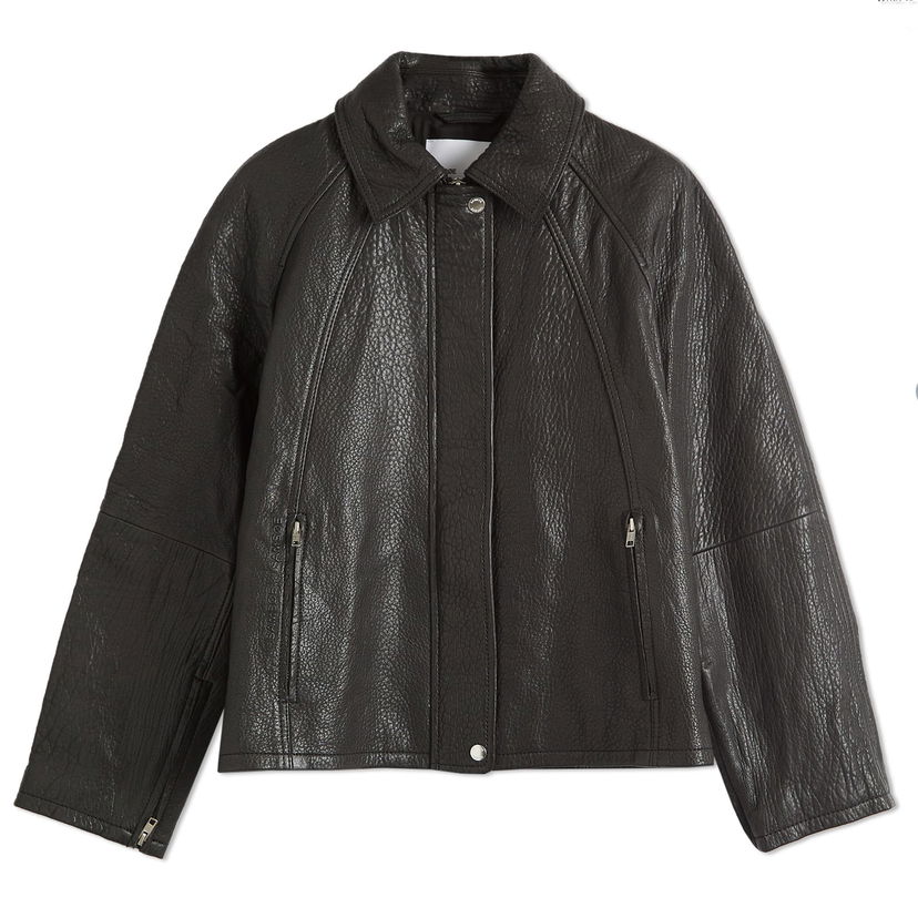 Jakna Samsoe Samsoe Samsøe Samsøe Sanok Leather Jacket Črna | F24400104