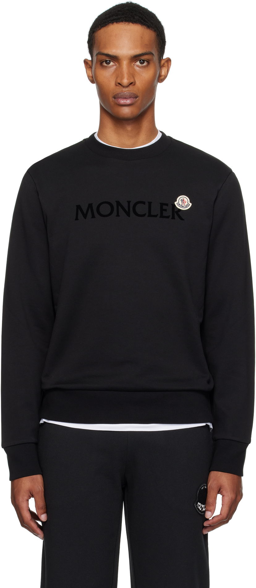 Pulover Moncler Logo Cotton Sweatshirt Črna | K20918G00040809KR