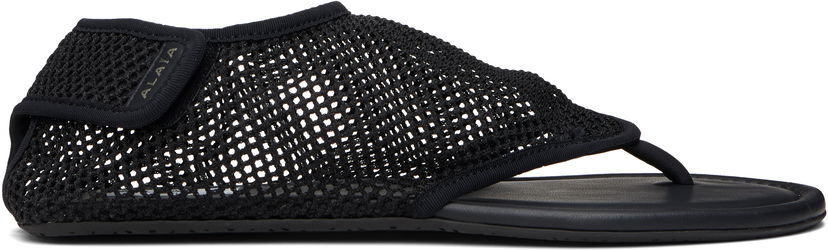 Nega čevljev Alaïa ALAÏA Thong Fishnet Sandals Črna | AA3S126TK050