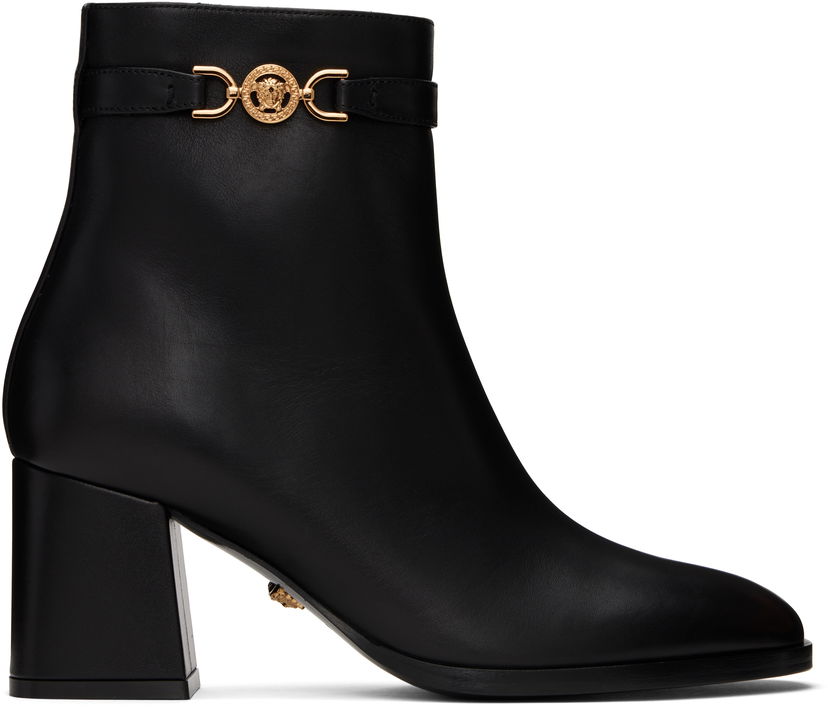Superge in čevlji Versace Leather Ankle Boots With Medusa Accent Črna | 1015914_DVT2P