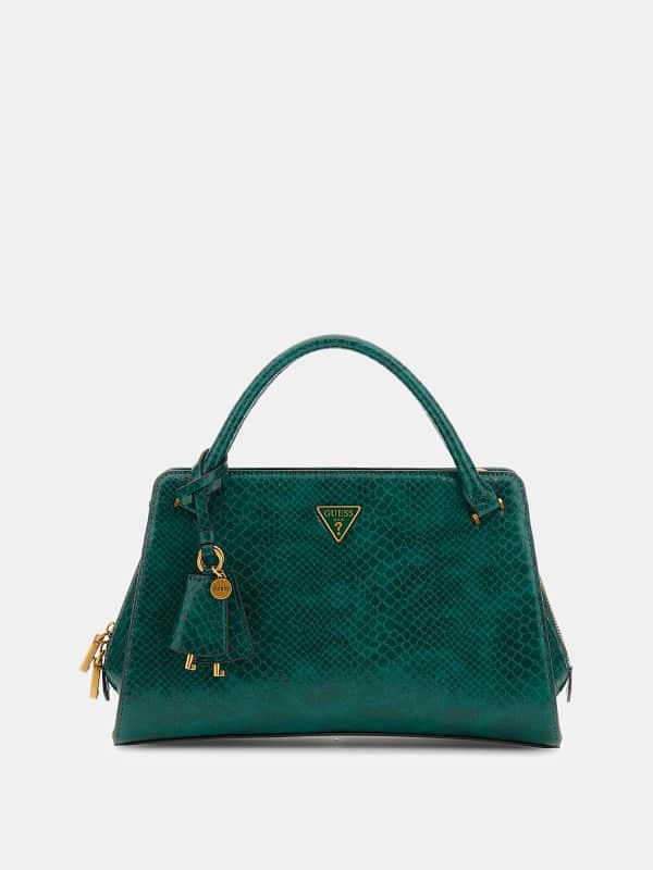 Torbica GUESS Python-Print Top Handle Satchel Zelena | HWKK9499060