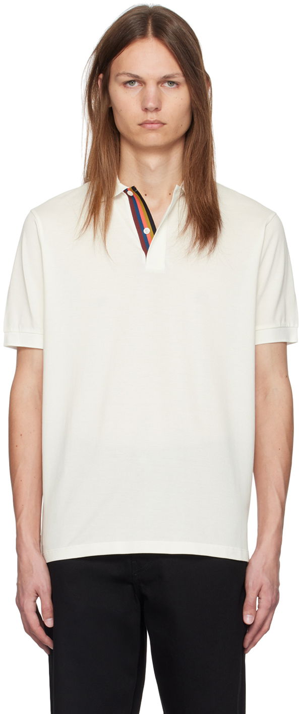 Polo majica Paul Smith Paul Smith Artist Stripe Placket Polo Bela | M1R-698PP-L00086-01
