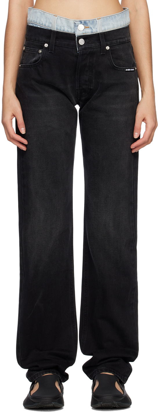 Kavbojke VETEMENTS VTMNTS Double Waist Jeans Črna | VL16PA400B