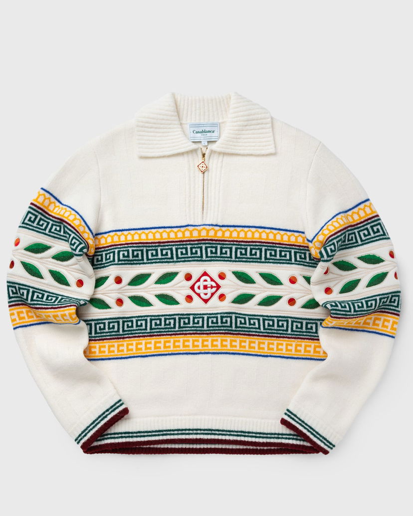 Pleteni pulover Casablanca LAURIEL OLYMPIQUE JUMPER Zelena | MF24-KW-773-01