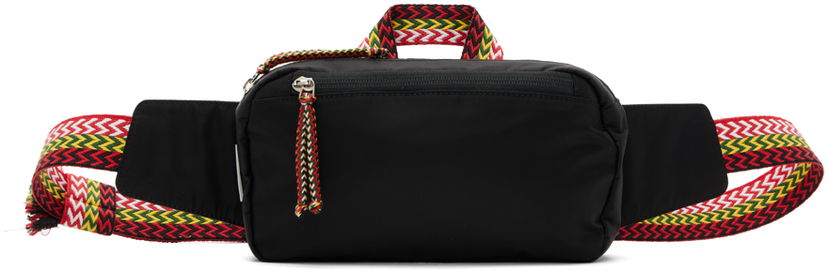 Torbice za okoli pasu LANVIN Wake Curb Pouch Črna | LM-BGIB01-DAVI-P23
