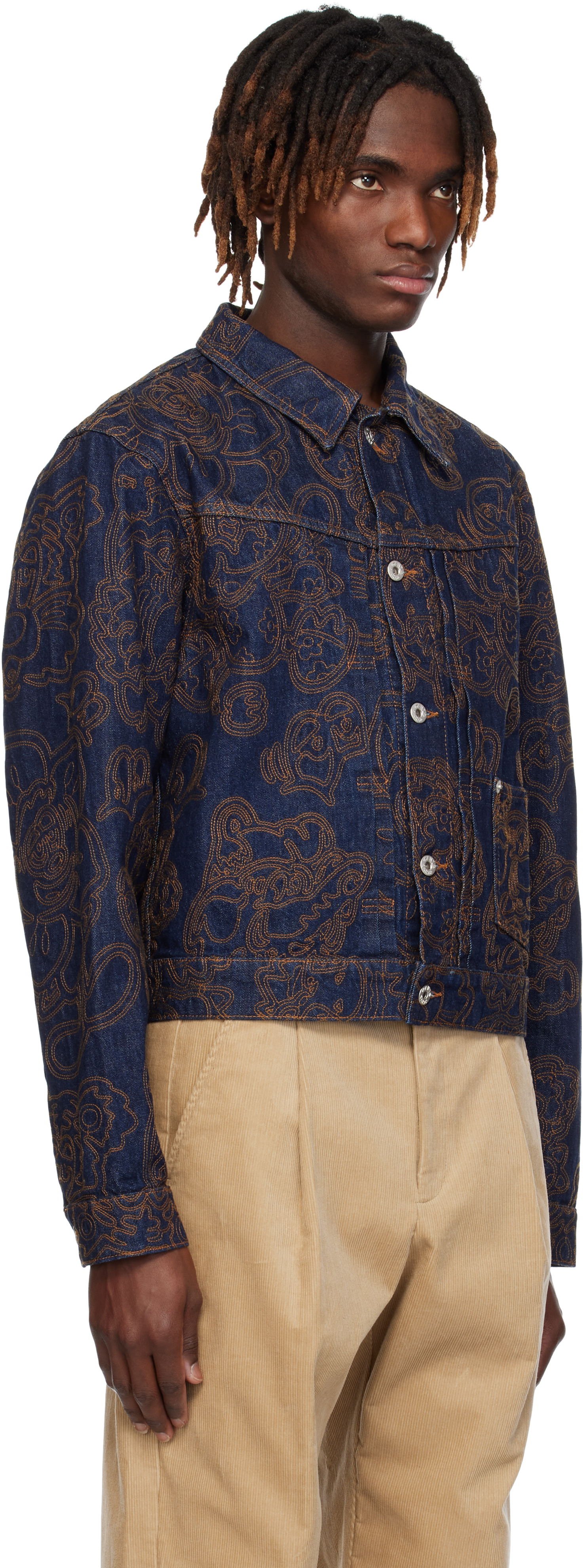 Jakna KENZO Kenzo Paris VERDY Edition Embroidered Denim Trucker Jacket Modra | FF55DV3096V1, 1