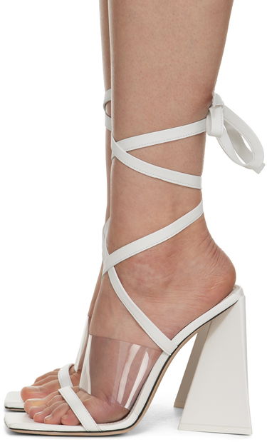 Modni dodatki The Attico Attico Isa Lace-Up Heeled Sandals Bela | 231WS623 L001, 2