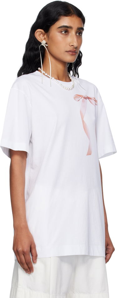 Majica Simone Rocha Simone Rocha Ribbon Bow Tail T-shirt Bela | 5195P55-W 0569, 4