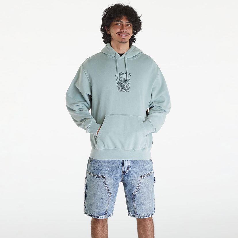 Pulover Vans Crash Stack Loose Pullover Hoodie Green Zelena | VN000GE6CJL1