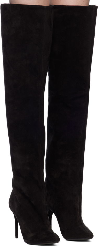 Nega čevljev Alaïa ALAÏA Suede Knee-High Boots Črna | AA3O056CK177, 3