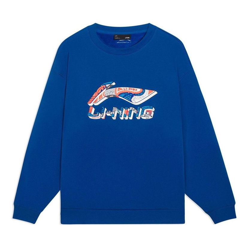Pulover Li-Ning Essential Logo Sweatshirt Modra | AWDSI59-4