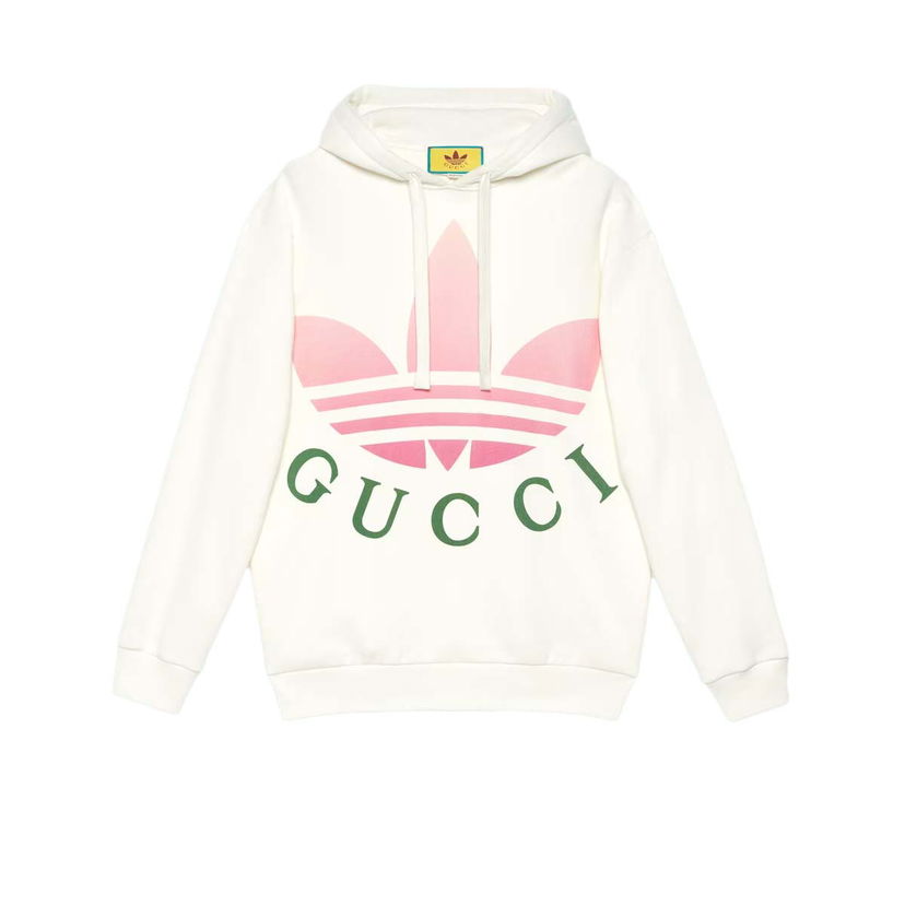 Pulover Gucci adidas xJersey Hooded Sweatshirt White Bela | 717427 XJE2C 9258