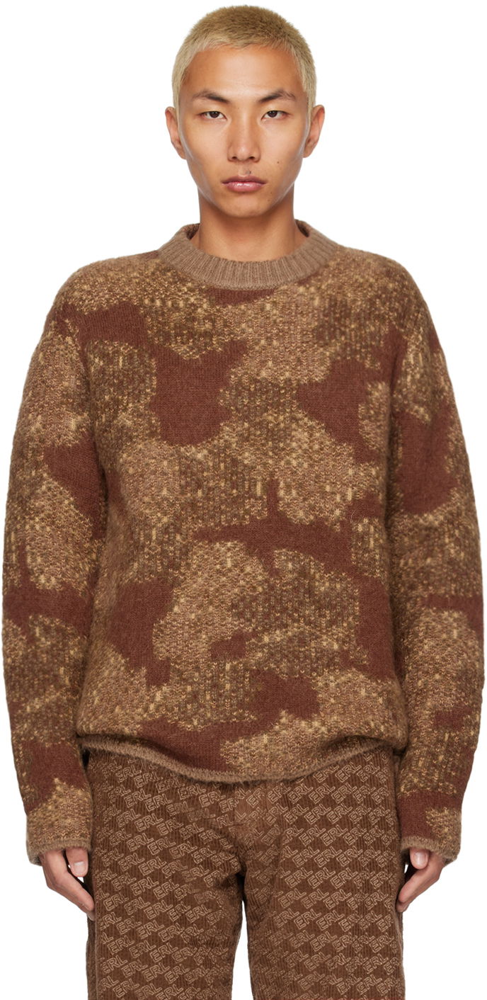 Pleteni pulover ERL Jacquard Sweater Rjava | ERL05N033