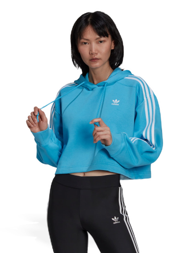 Pulover adidas Originals Adicolor Classics Cropped Hoodie Modra | HC2014