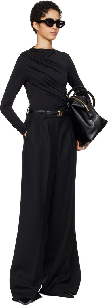 Majica Anine Bing Anine Bing Bray Draped Jersey Top Črna | A-08-10037-BLK29, 4