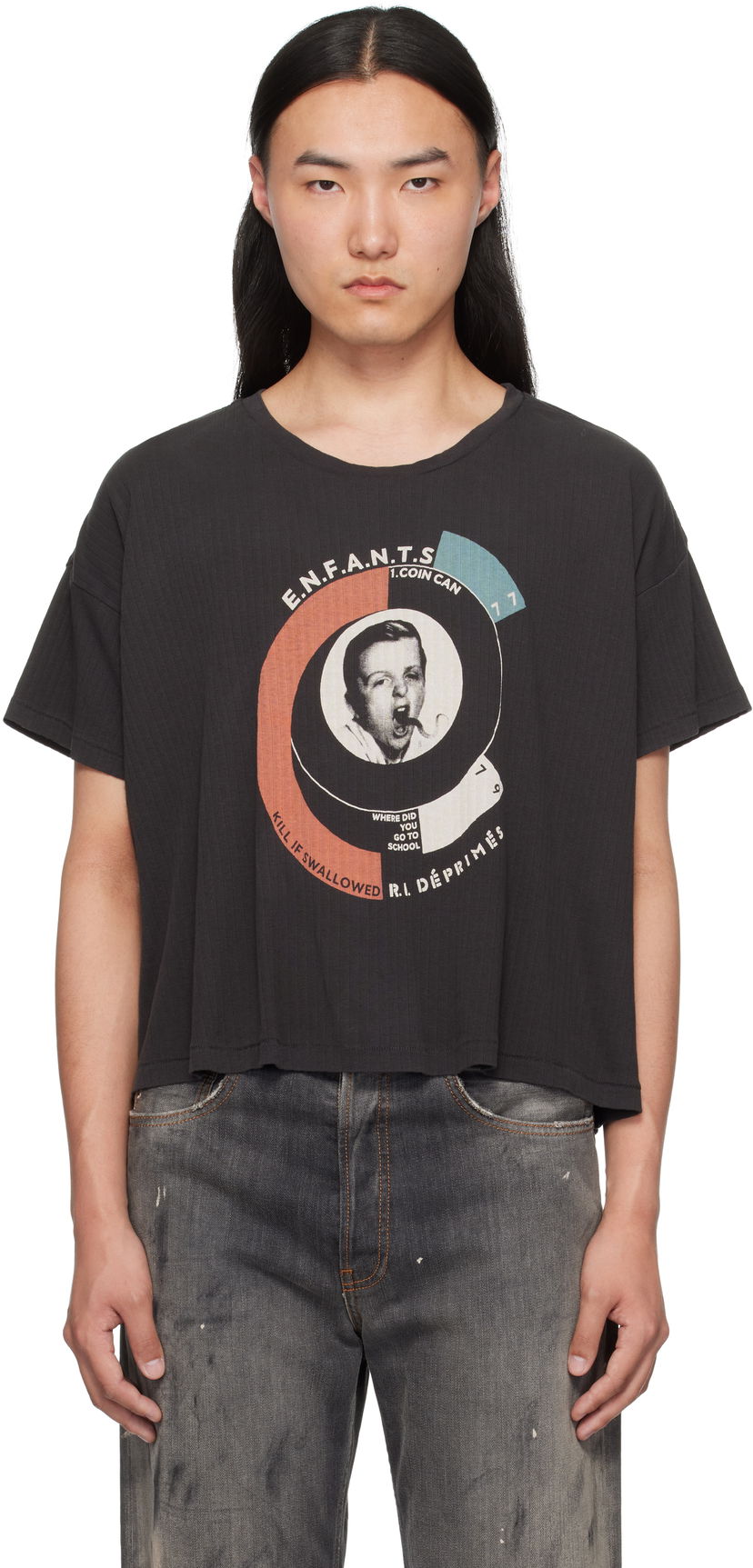 Krop-top Enfants Riches Déprimés Enfants Riches Déprimés Snake Boy Rib Cropped T-Shirt Črna | 010-825