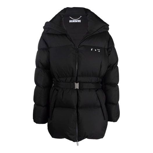 Puhovka Off-White Belted Puffer Jacket Črna | OMED029F21FAB0011001