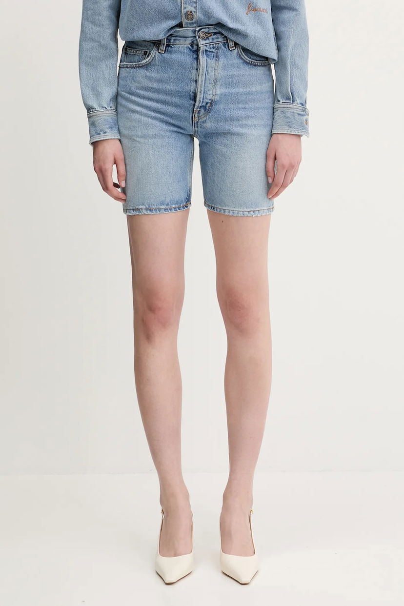 Kratke hlače Fiorucci Fiorucci Bermuda Denim High Waist Shorts Modra | W02SMDSH316DN01DN01