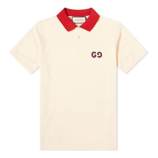 Polo majica Gucci Gucci Logo Printed Polo Shirt Bež | 574086-XJA6C-9244