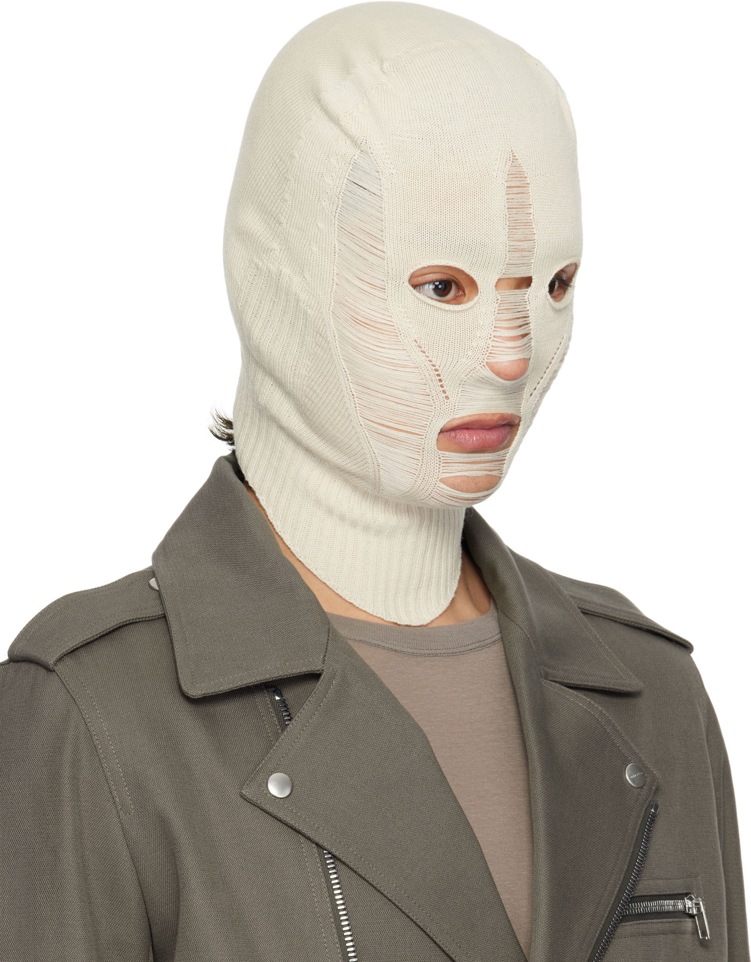 Oblačila Rick Owens Rick Owens Hollywood Skull Balaclava Bež | RR01E5477 KGRIDM, 1