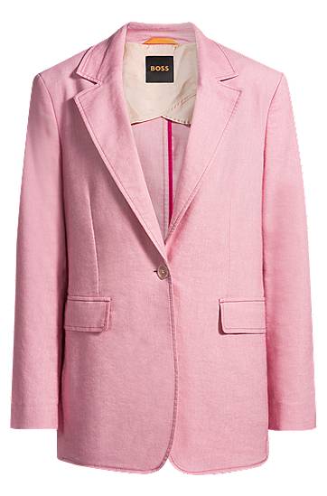 Jakna BOSS BOSS Single-Breasted Notch Lapel Blazer Roza | 50546215