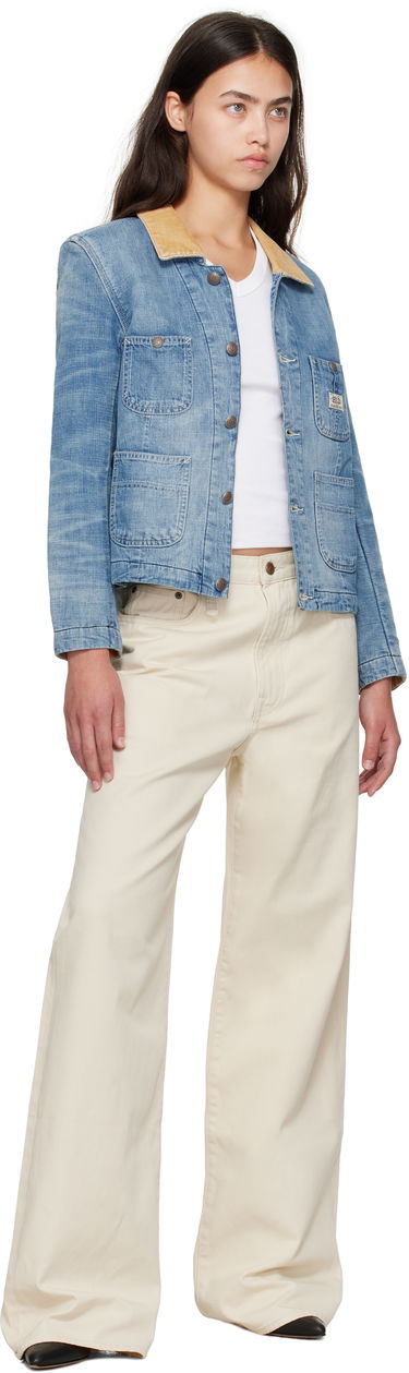 Jakna R13 Cropped Denim Chore Jacket Modra | R13WD183-D346A, 3