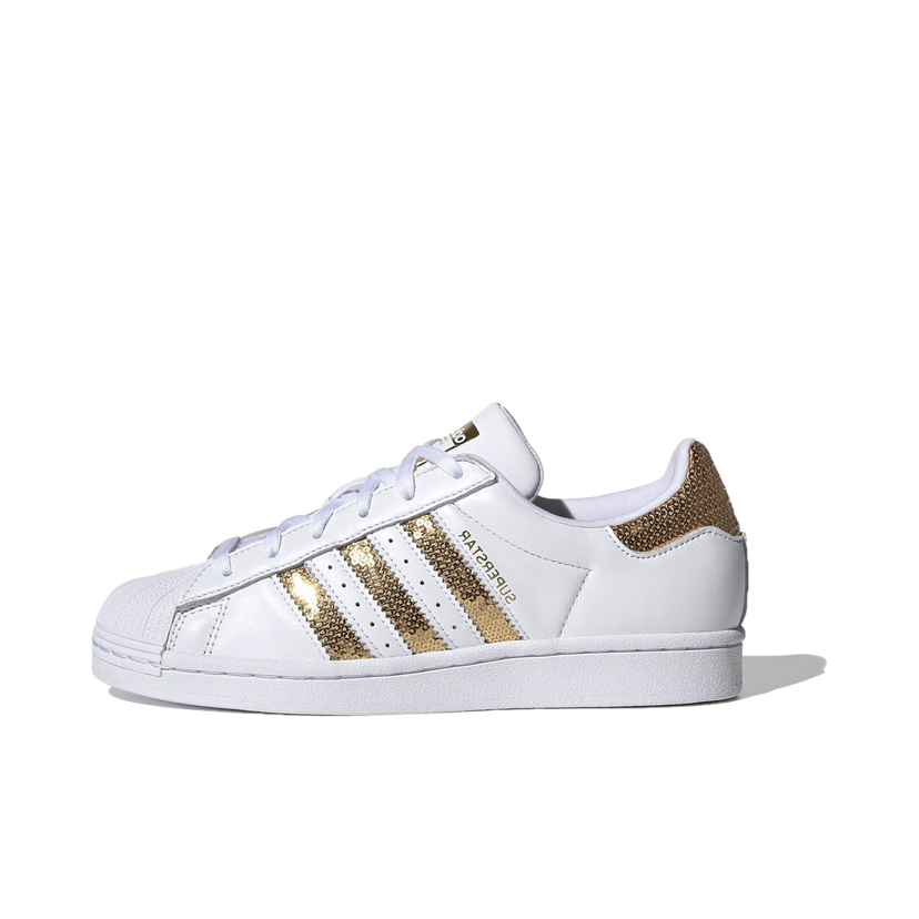 Superge in čevlji adidas Originals Superstar White Gold Sequins W Bela | G55658