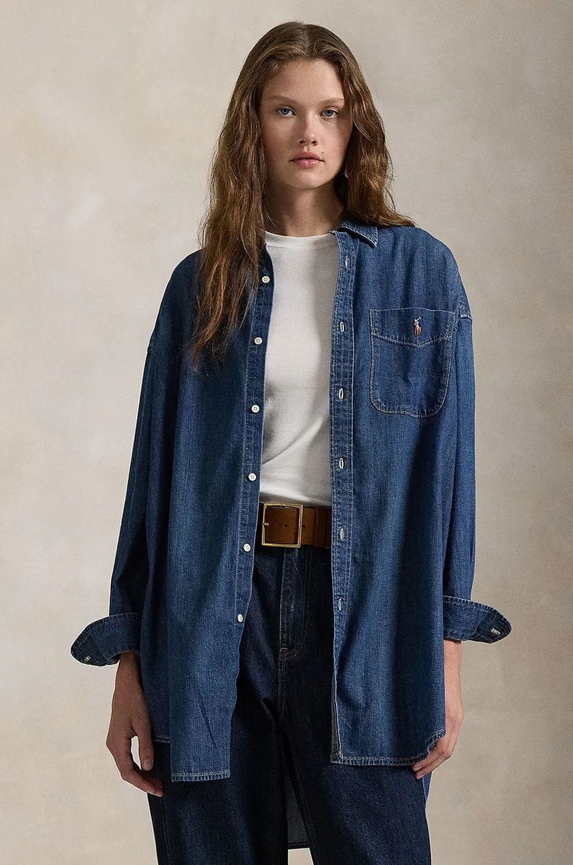 Srajce Polo by Ralph Lauren Relaxed Fit Denim Shirt Modra | 211959035