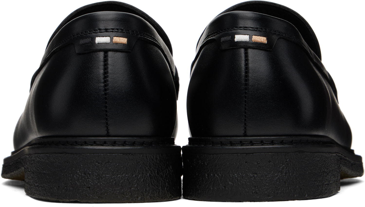 Superge in čevlji BOSS BOSS Polished Leather Loafers Črna | 50536162, 1