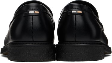 Superge in čevlji BOSS BOSS Polished Leather Loafers Črna | 50536162, 1