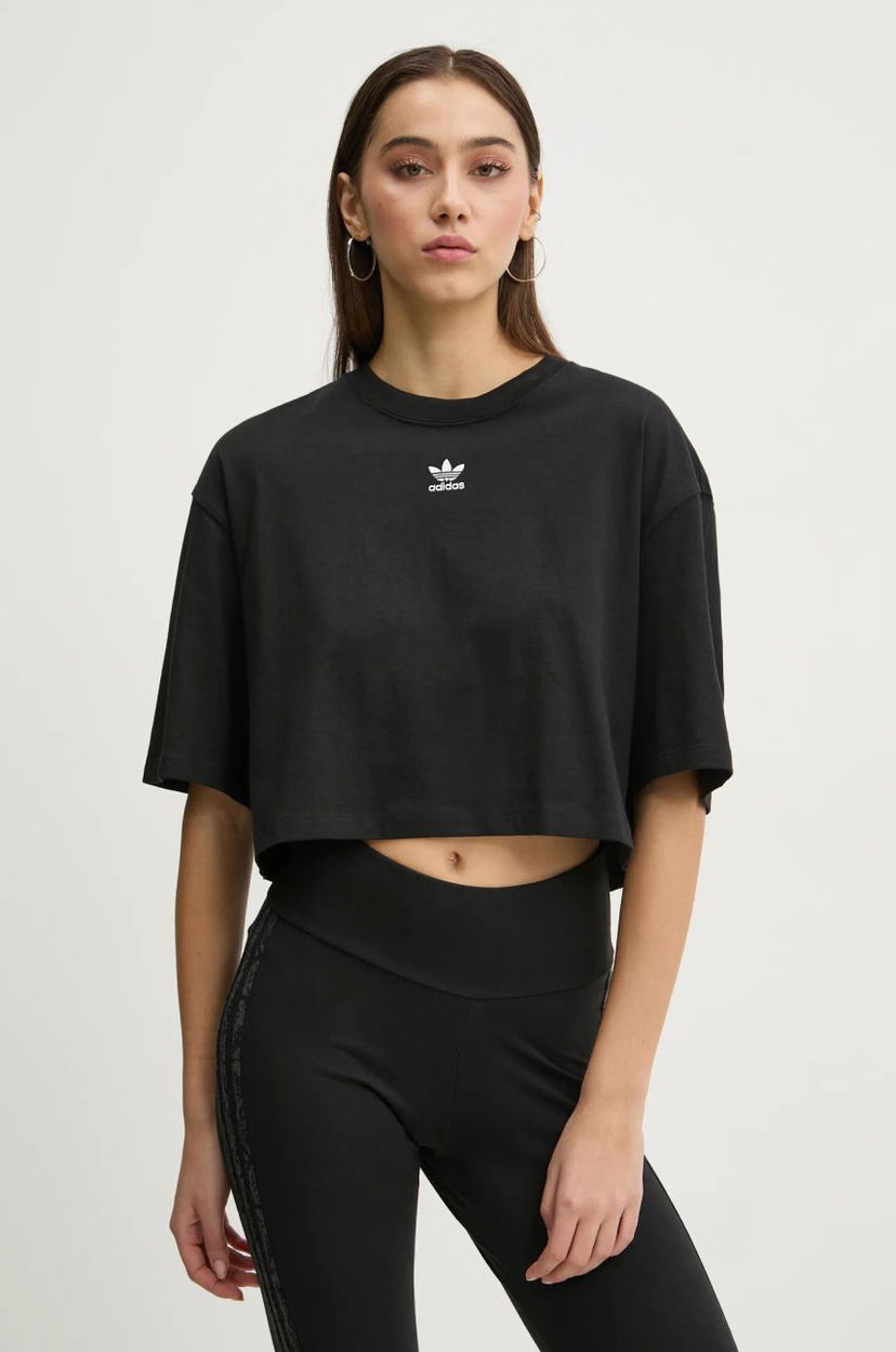 Krop-top adidas Originals Essentials Cropped T-Shirt Črna | IW5706