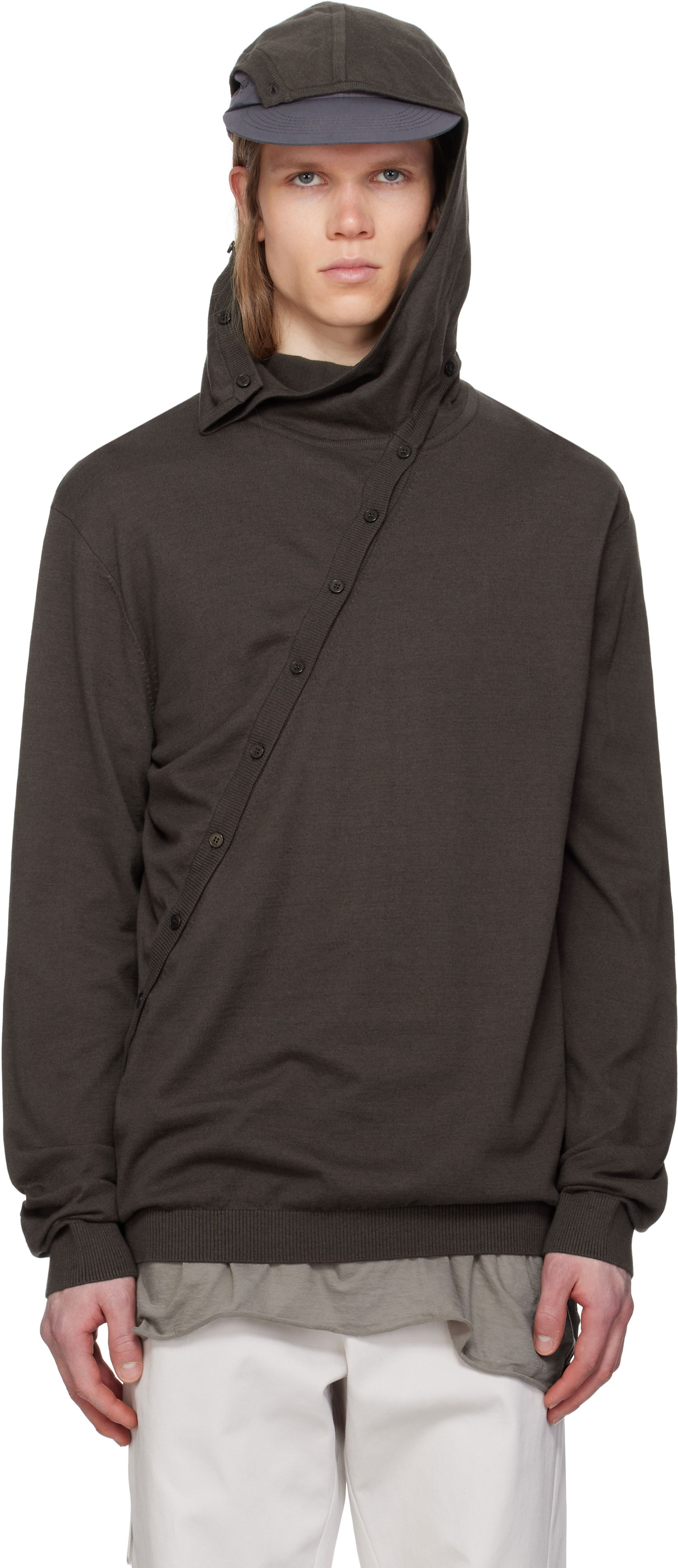 Pleteni pulover Post Archive Faction (PAF) Post Archive Faction 8.0 Knit Center Hoodie Zelena | 8.0 KHC-BR, 0