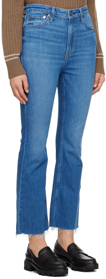Kavbojke rag & bone Casey High-Rise Frayed Flare Jeans Modra | WDD23F2917C2C1, 1