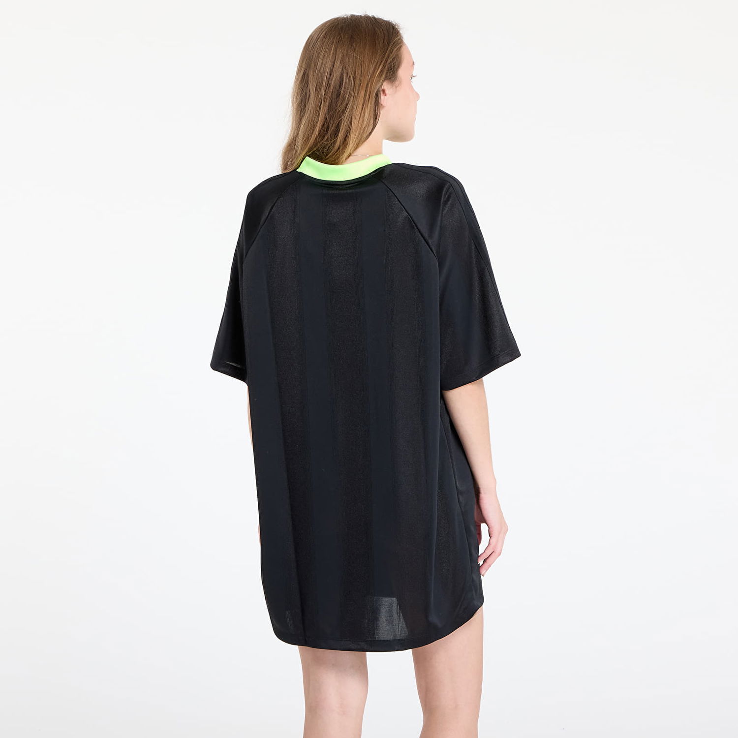 Obleke adidas Originals Adicolor Football Jacquard Oversize Dress Black/ Signal Green Črna | KB8152, 1