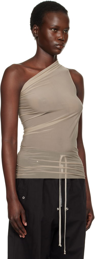 Majica brez rokavov Rick Owens Rick Owens Athena One-Shoulder Tank Top Zelena | RP01E7138 BZ, 4