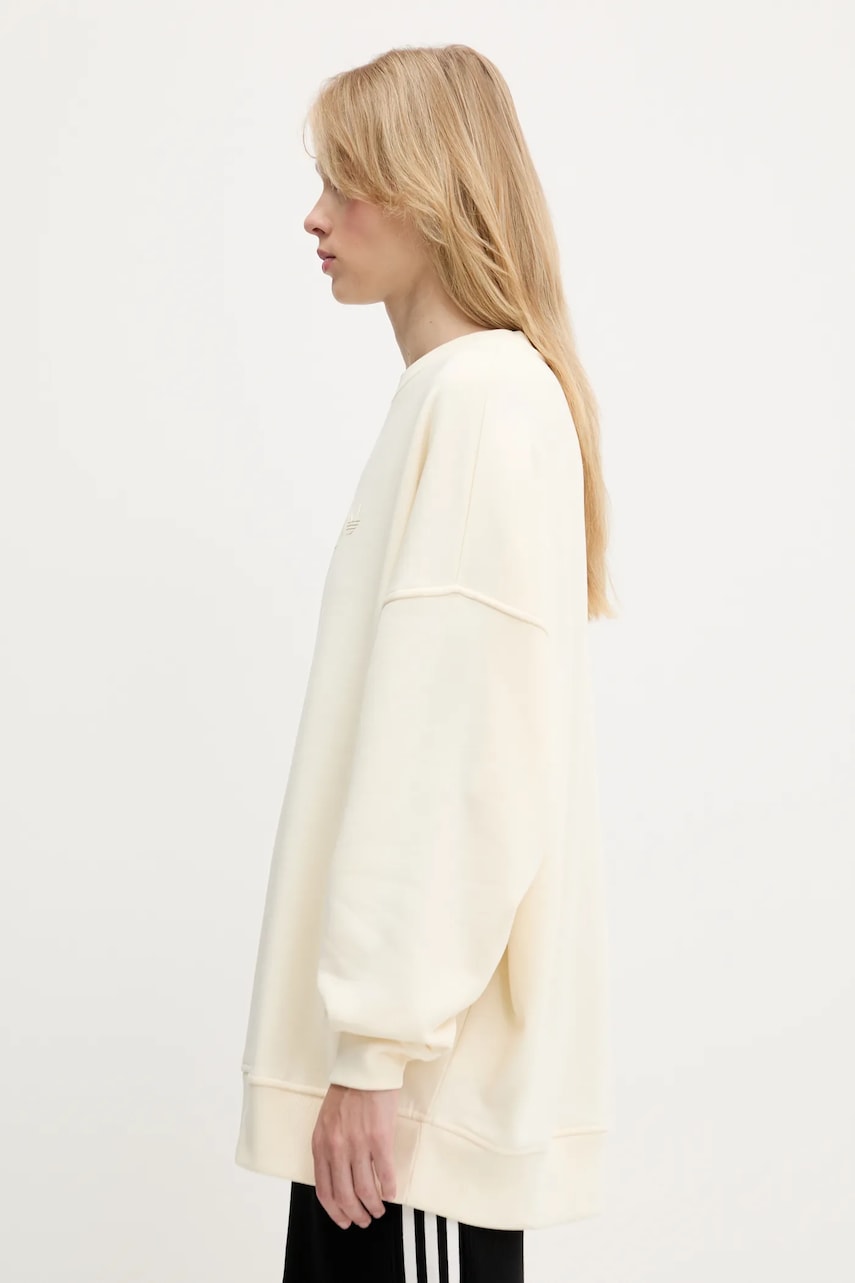 Pulover adidas Performance Essentials Linear Oversized Crewneck Sweatshirt Bež | JW1016, 1