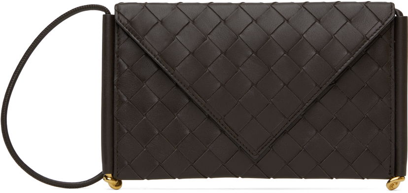 Torba za čez ramo Bottega Veneta Woven Leather Phone Crossbody Bag Rjava | 805975 V4R42