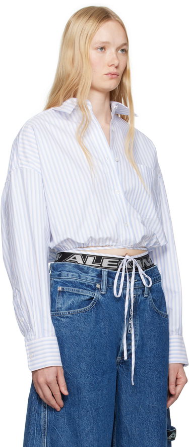 Srajce Alexander Wang Alexander Wang.t Oxford Wrap Cropped Shirt Modra | 4WC2251000, 1