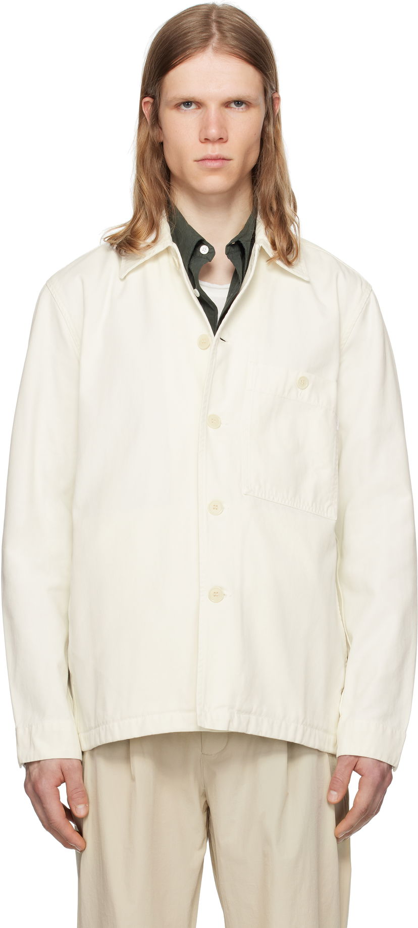 Srajce NORSE PROJECTS Norse Standard Twill Overshirt Bela | N50-0260