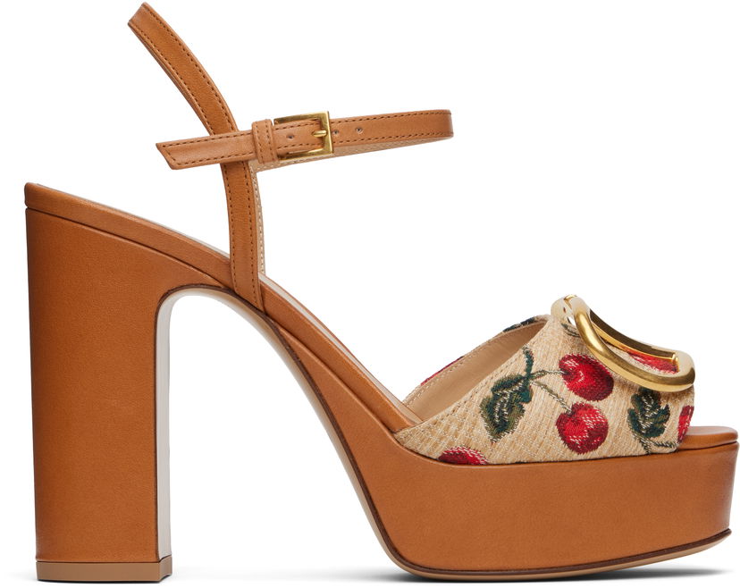 Nega čevljev Valentino Valentino Garavani VLogo Signature Cherryfic Platform Sandals Rjava | 6W0S0FG2NNX