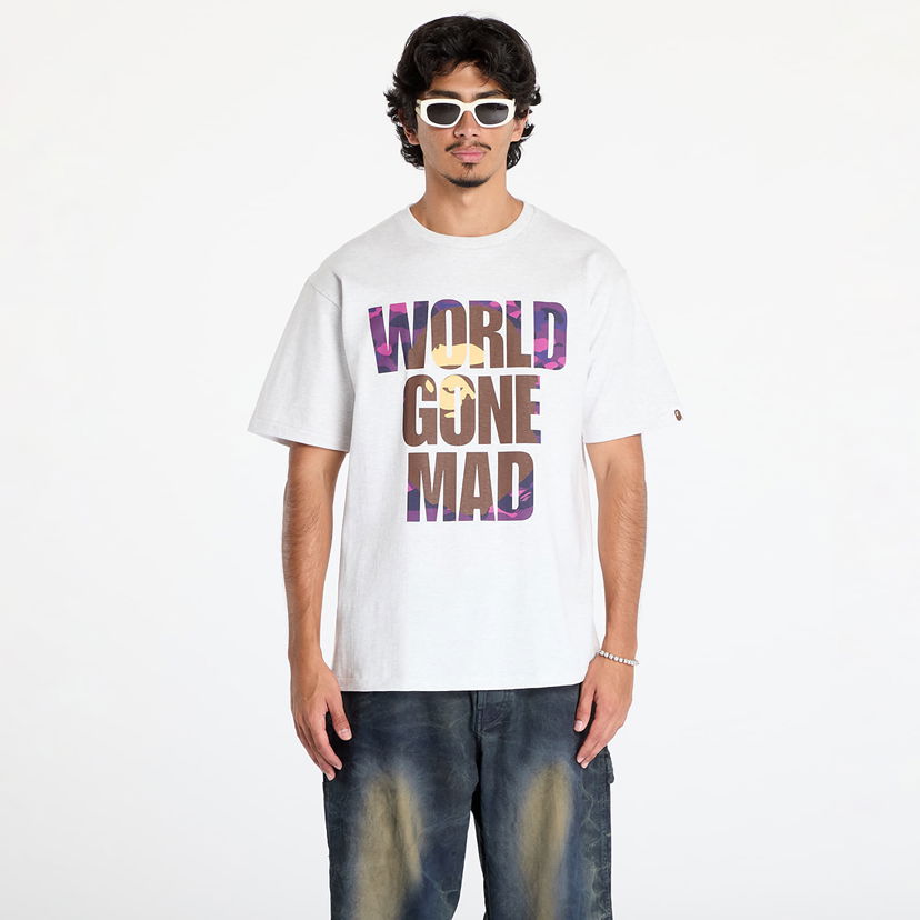 Majica BAPE A BATHING APE Color Camo Wgm Ape Head Overlap T-Shirt Bela | 001TEK801024M GRA