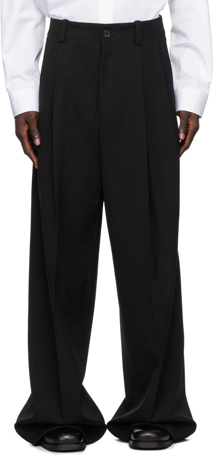 Hlače Off-White Wool Tailored Trousers Črna | OMCA24BF24FAB0021010
