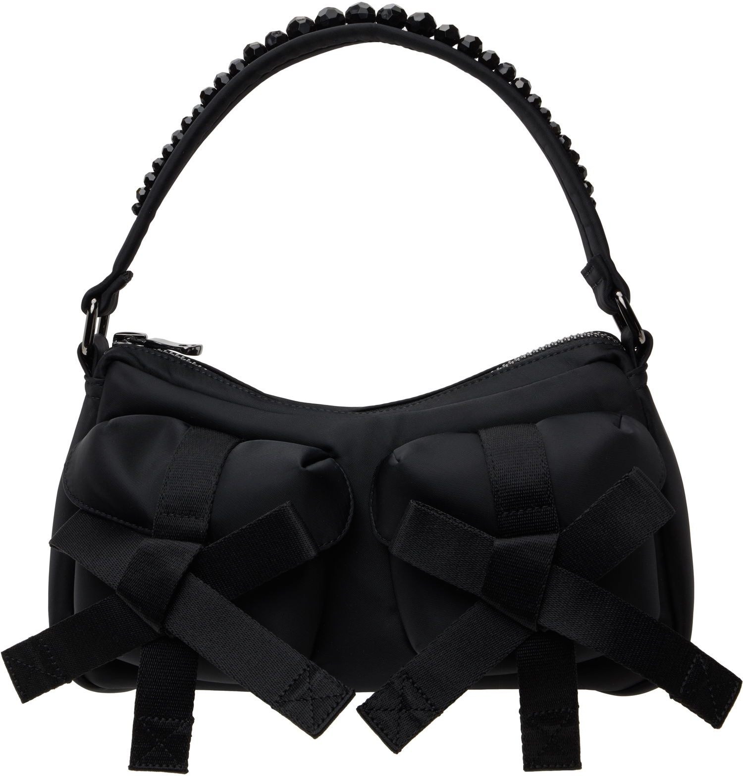 Torbica Simone Rocha Simone Rocha Beaded Utility Bow Pochette Bag Črna | BAG176B 0761, 0