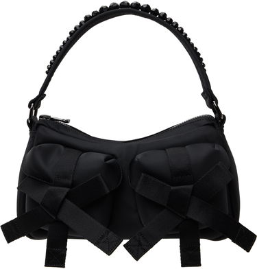 Torbica Simone Rocha Simone Rocha Beaded Utility Bow Pochette Bag Črna | BAG176B 0761, 0