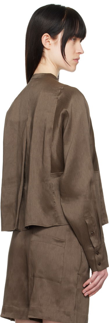 Srajce Loulou de Saison Loulou de Saison Siara Band Collar Blouse Rjava | SIARA, 2