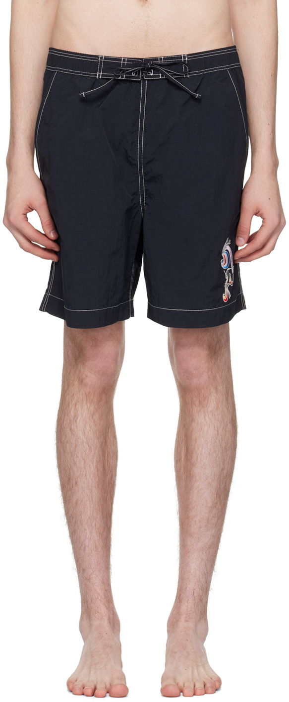 Kopalke ISABEL MARANT Embroidered Swim Shorts Črna | 24EMB0009HA-B2P04H