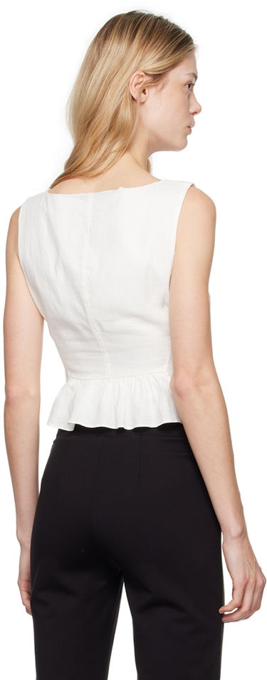 Telovnik GUIZIO Guizio Adelina Peplum Tank Top Bela | P24109W085, 2