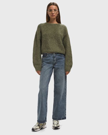 Pleteni pulover American Vintage Niby Fuzzy Knit Pullover Zelena | NIB18AH25-KAKI, 1